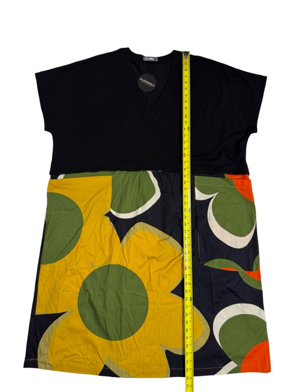 Alembika Dress XL Colorful Floral Midi Dress Lagenlook Oversized Art To Wear NWT - Picture 3 of 9